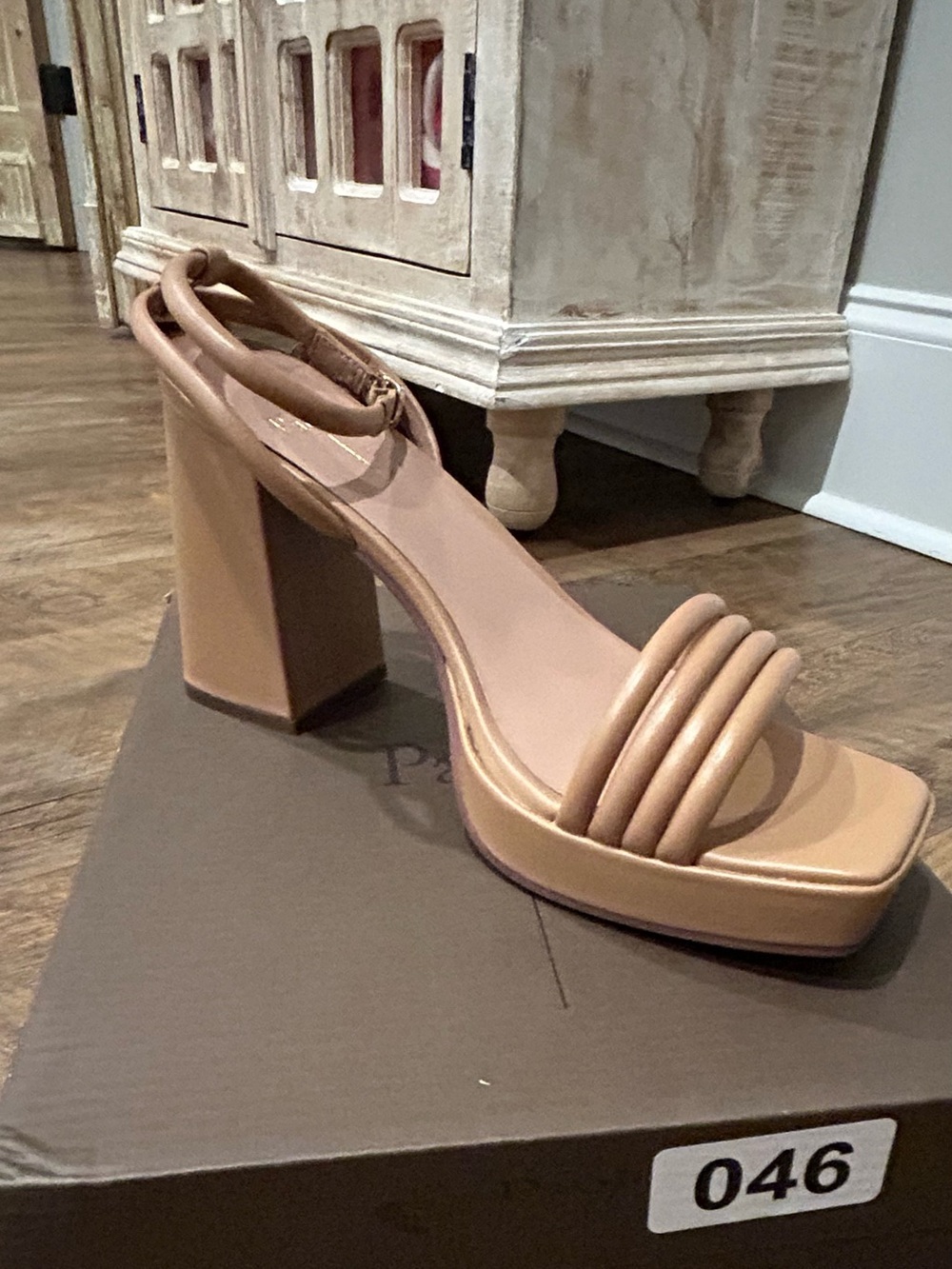 Eve Women's Block Heel Sandal in Nude by Linea Paolo